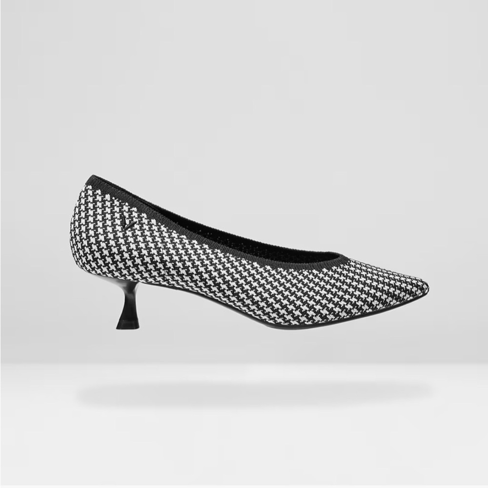 Vivaia Stella Black Houndstooth Kitten Heel Size 5.5/6 - Picture 3 of 9